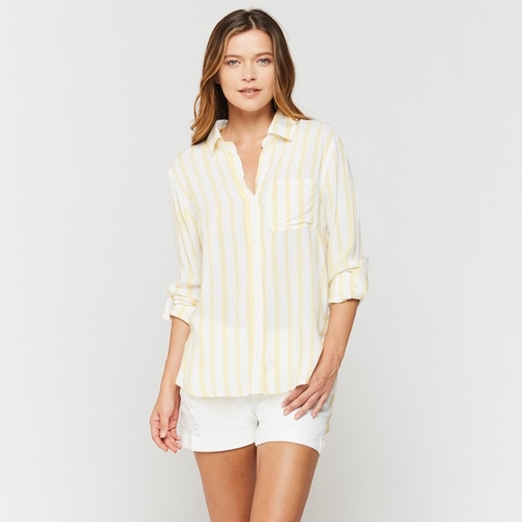 Velvet Heart Elisa Striped Button Down Blouse Sz S - Picture 7 of 7